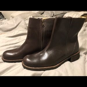 L.L. Bean brown leather ankle boots.